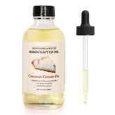 Soothing House Coconut Creme Pie Body Oil bottle pour for premium hydration.