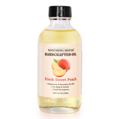 Soothing House Peach Oil pour demonstrates fast absorption and a subtle glow.