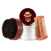 Sosoon beard brush close-up with pure boar bristles for a smoother beard.