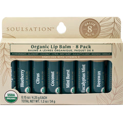 SOULSATION bálsamo labial set de 8 sabores, empaque compacto para viaje y cuidado diario