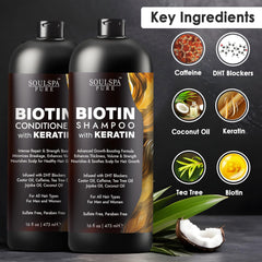 SoulSpa Pure Keratin Conditioner bottle showing smoothing power for stronger hair