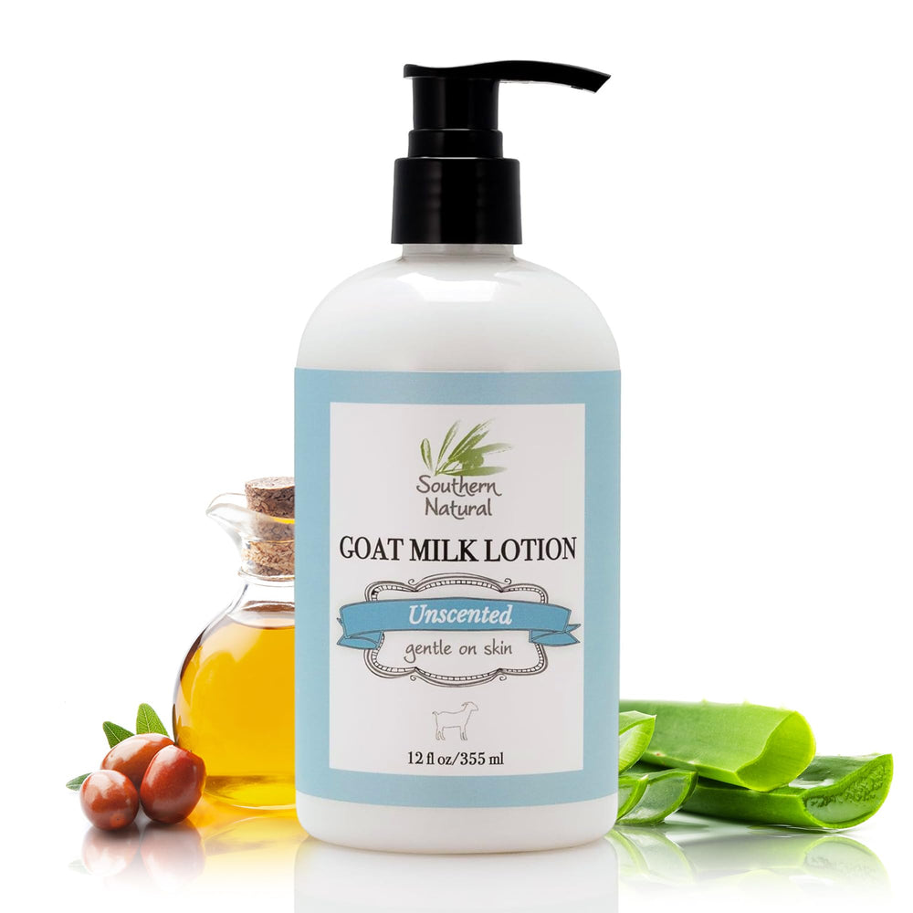 Southern Natural Goat Milk Lotion, botella frontal para hidratación suave