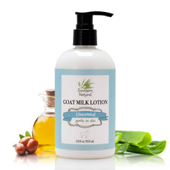 Southern Natural Goat Milk Lotion, botella frontal para hidratación suave