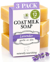 Jabón Southern Natural de leche de cabra con lavanda, espuma suave para piel sensible.