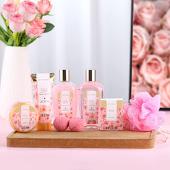 Spa Luxetique conjunto rosa spa con bombas de baño para relajación en casa