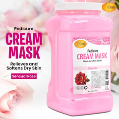 SPA REDI cream mask jar open showing rich texture for pedicure.