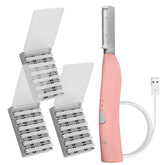 Spa Sciences SIMA dermaplaning tool front view for at-home exfoliation and peach fuzz removal.