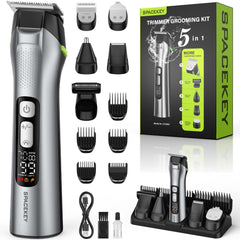 Spacekey beard trimmer with five heads for versatile at-home grooming.