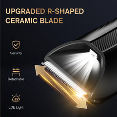 Spacekey four-guard trimming attachments for customizable body grooming lengths