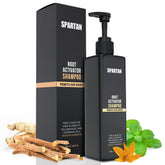 SPARTAN Root Activator Shampoo bottle for daily scalp cleansing and nourishment.