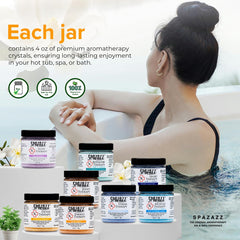 Spazazz RX Therapy Stress crystals for calming aromatherapy soak.