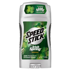 Speed Stick Irish Spring Original antiperspirant stick closeup for all-day freshness