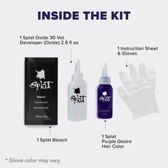 Splat dye gloves keep hands clean during application.