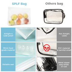 SPLF transparent material bag enables quick content checks at security.