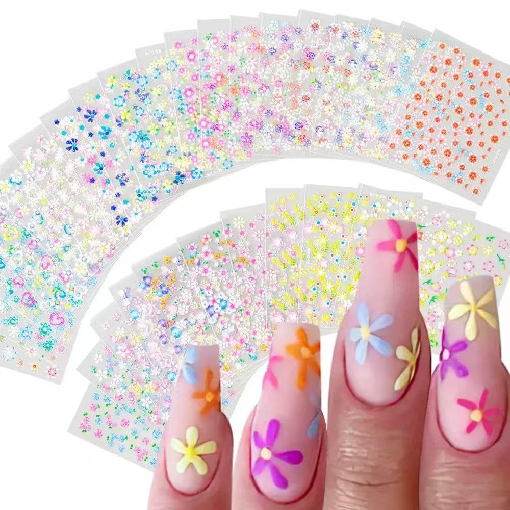 SPLOCUDU Flowers nail stickers set for quick, vibrant home manicures.