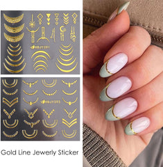 SPLOCUDU patrones florales dorados para uñas, estilo rápido