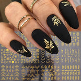 SPLOCUDU pegatinas flores doradas en uñas con efecto 3D