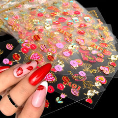 SPLOCUDU valentines heart nail stickers for romantic manicure designs