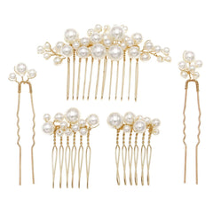 Sppry peine con perlas en oro, ideal para boda.