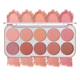 SPRINGSKY 10 Color Blush Palette open compact with shades for a natural glow