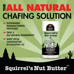 Squirrel's Nut Butter Barrita Antirrozaduras aplicada en brazos para evitar roces.