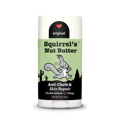 Squirrel's Nut Butter Barrita Antirrozaduras aplicada en muslos para mayor comodidad durante la actividad física.