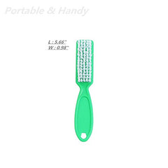 SQULIGT pink handle grip nail brush helps reach nails and toes with ease.