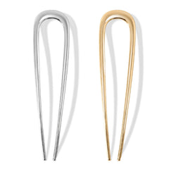 Srevela horquillas francesas plateadas para cabello grueso, diseño elegante.