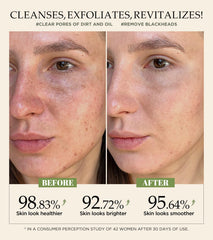 Srripo exfoliante facial, textura de grano de nuez, exfolia suavemente.