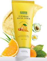 Srripo exfoliante facial vit C curcuma en bote, limpia suavemente.