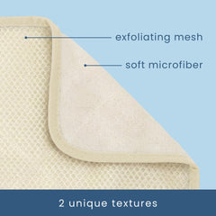 S&T INC exfoliating washcloth dual body side close-up for efficient cleansing.