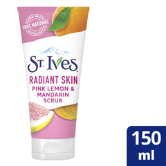 St. Ives Exfoliante Rosa Limón Naranja, textura de gránulos naturales para exfoliar suavemente.