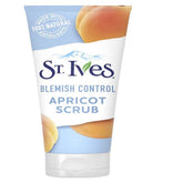 St. Ives Gentle Apricot Scrub bottle close-up showing exfoliation for brighter, smoother skin.
