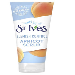 St. Ives Gentle Apricot Scrub bottle close-up showing exfoliation for brighter, smoother skin.