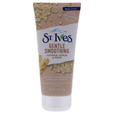 St. Ives Gentle Smoothing Oatmeal Scrub jar demonstrating gentle exfoliation for smoother skin.