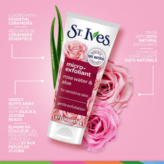 St. Ives microexfoliante rosa aloe, textura liviana para uso diario