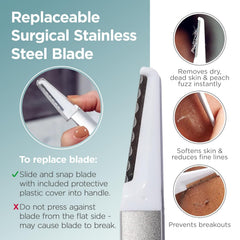 StackedSkincare tool with durable handle and replaceable blades enables multi-use sessions.