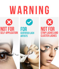 Stacy LASH Evolution dry-time visual showing quick adhesion for lash artists.