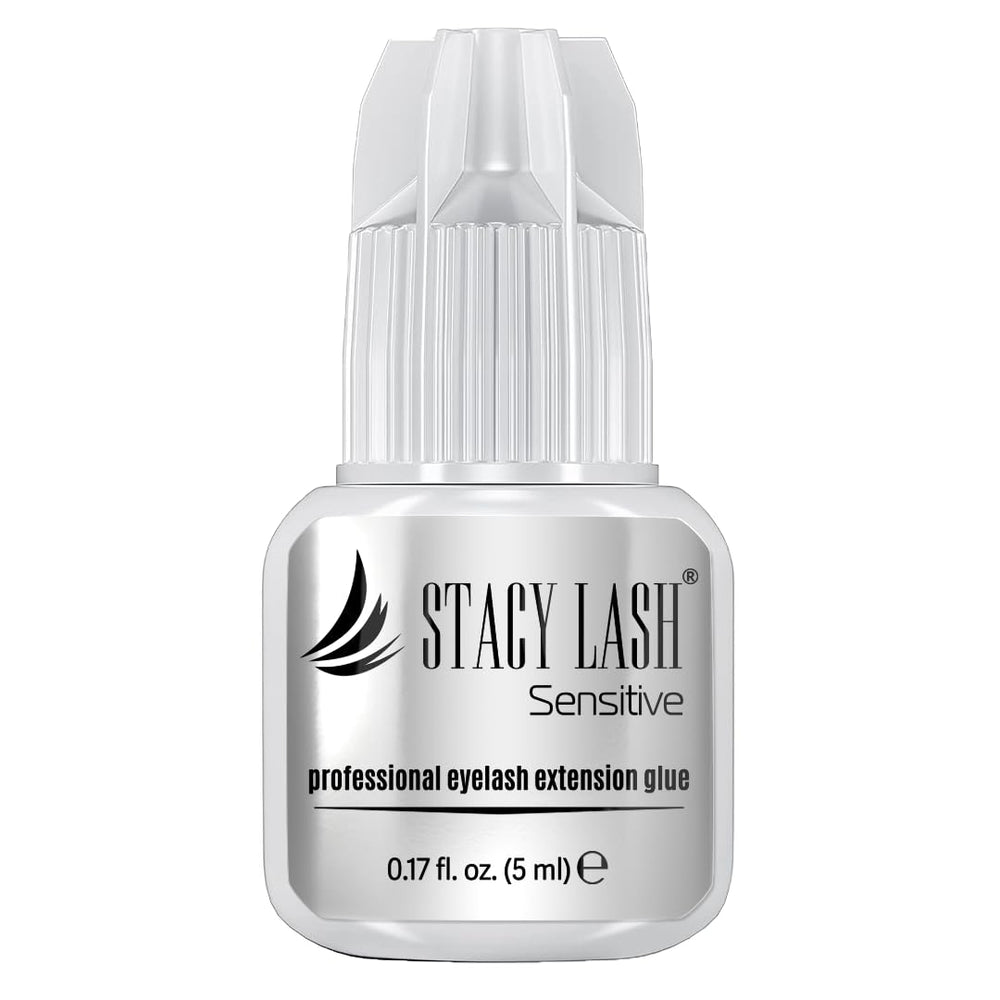 STACY LASH Sensitive glue bottle close-up for precise lash extensions