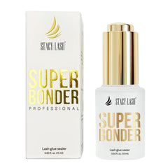 STACY LASH Super Bonder, botella gotero, mejora la adhesión de extensiones.