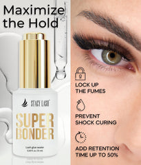 STACY LASH Super Bonder, empaque nuevo, diseño práctico para profesionales.