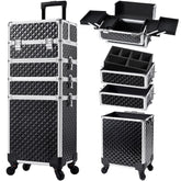 Stagiant rolling makeup case on wheels, ready for travel and easy transport.