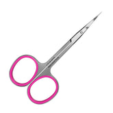 Staleks Pro cuticle scissors close-up showing ultra-precise curved blades for clean trimming