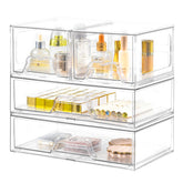 Stebopum stackable drawer 4-pack for cosmetics and vanity organization