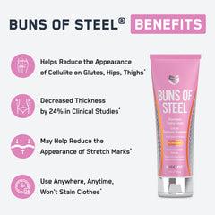 SteelFit Buns of Steel cream texture swatch demonstrates smooth, easy application.