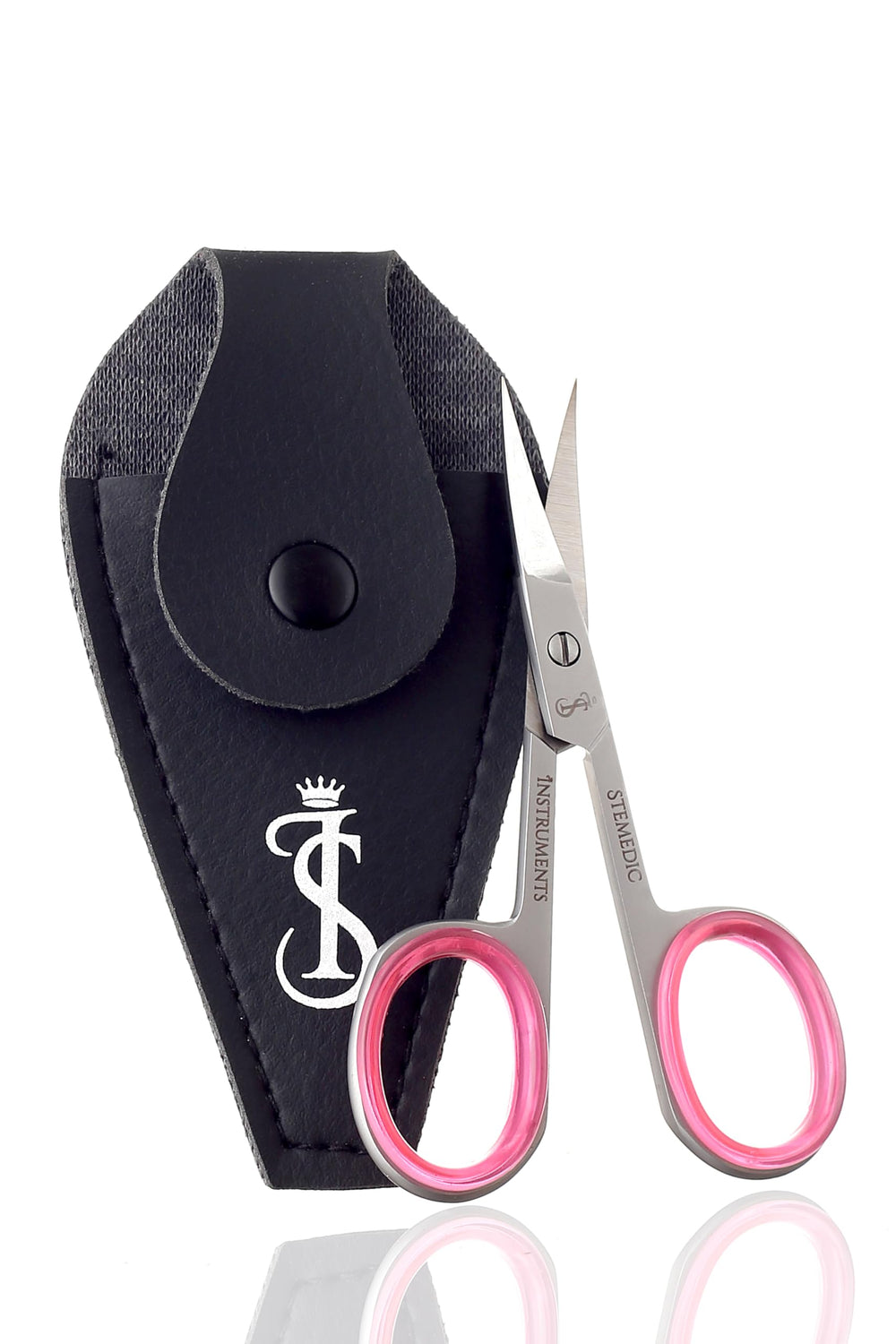 Stemedic Instruments curved blade nail scissors close-up for precise nail trimming.
