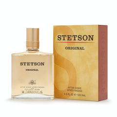 Close-up of cap detail on Stetson After Shave highlights sturdy, travel-ready design.