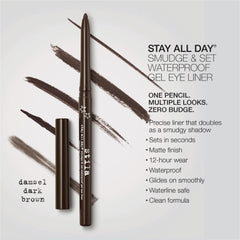 Stila Stay All Day Smudge and Set gel liner swatch highlights waterproof, fade-proof finish