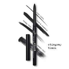Smudged and blended look using Stila gel liner for a soft smoky effect.