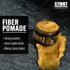 Dry hair styling with STMNT Pomade highlights elastic fibers for enhanced texture.